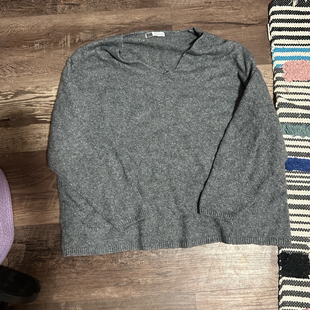 Gray V-Neck Sweater